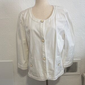 Charter Clueb White Button Down Jacket and 3/4 Sleeves Length